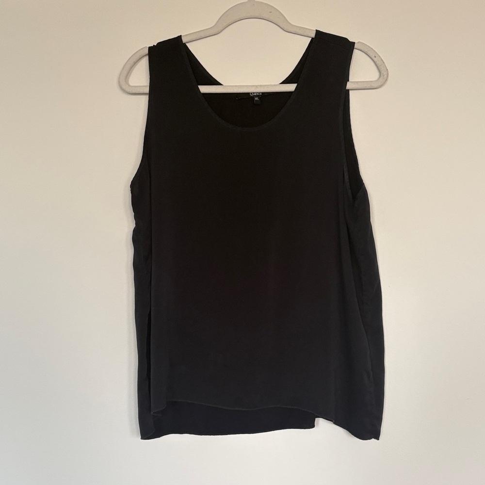 Quince washable silk black tank